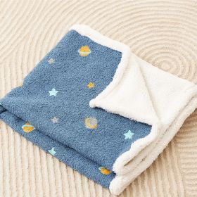Pet Blanket Autumn And Winter Warm Mat Plaid Carpet Flannel Small Dog (Option: Starry Sky Tour-84x100cm)