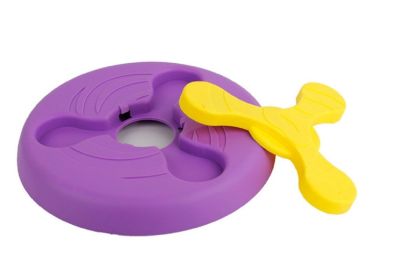 Flying Disc w/ detachable boomerang for dogs (Color: Purple)