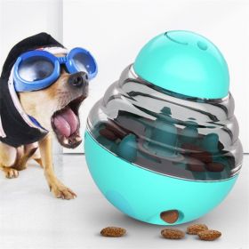 Food Dispenser Interactive Puppy Slow Feed Tumbler Ball (Color: Blue)